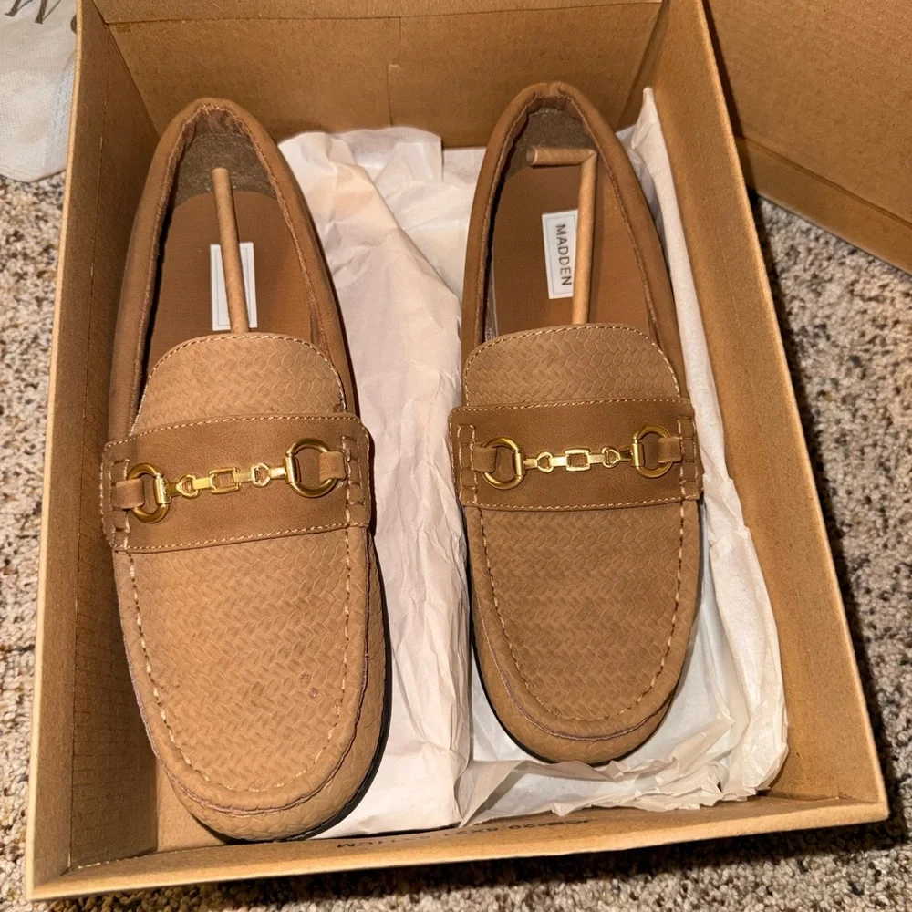 Amazon Kids Brown Loafers with Gold Accent